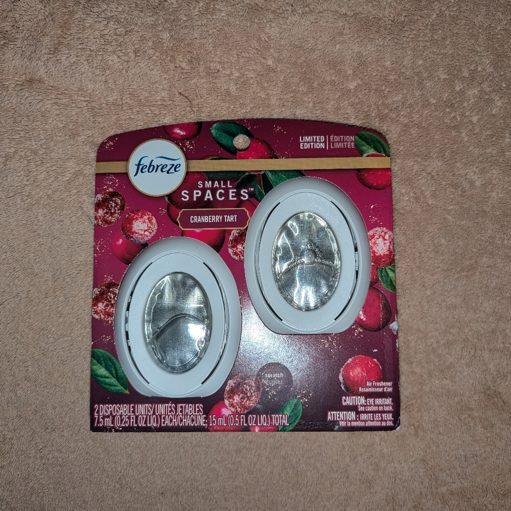 Febreze SMALL SPACES Air Freshener CRANBERRY TART,  2 Packs - LIMITED EDITION